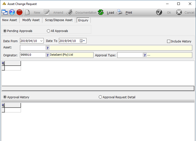 i.Asset Change Request Enquiry