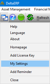 i.My Settings Option