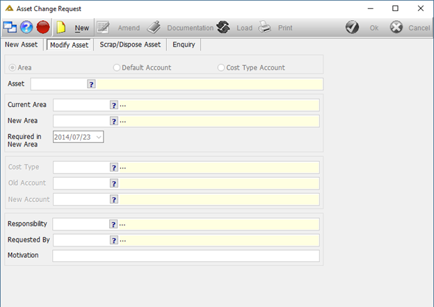 i.Asset Change Request Modify Asset